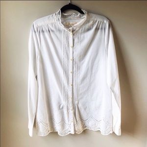Anthropologie Blouse with Lace Detailing
